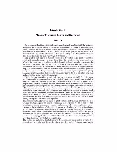 خرید و دانلود نسخه کامل کتاب Mineral Processing Design and Operation: An Introduction