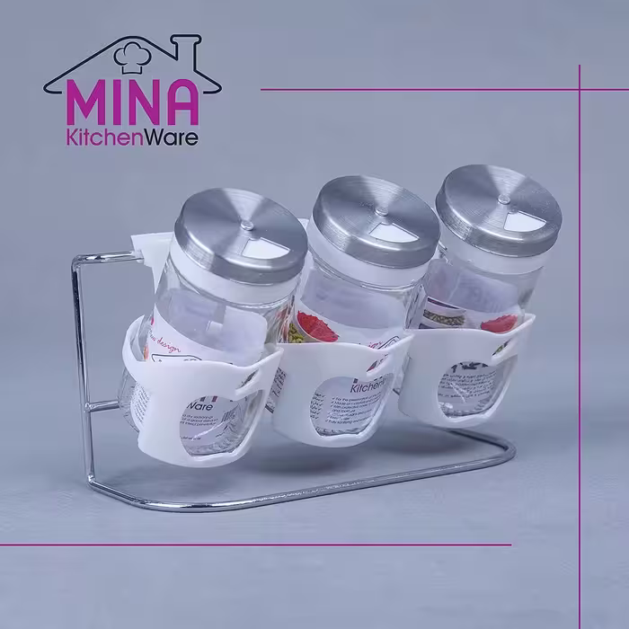 ادویه 3 دیواری رونیکا ساده سفید کد 304 مینا کیچن ویر