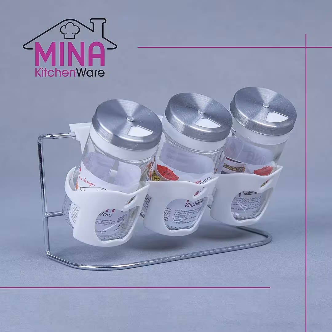 ادویه 3 دیواری رونیکا ساده سفید کد 304 مینا کیچن ویر