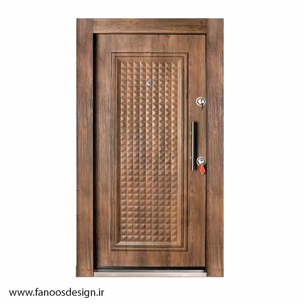 درب ضد سرقت لوکس ایرانی با روکش چوب کرم کد 1368