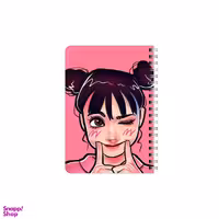 دفترچه یادداشت 80 برگ بامبیلیپ مدل چوبی طرح دختر چشمک زن کد 1204922