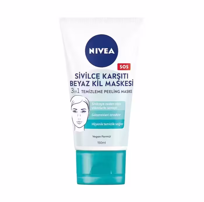 ماسک صورت 3 کاره نیوآ حاوی خاک رس سفید حجم 150 میل NIVEA