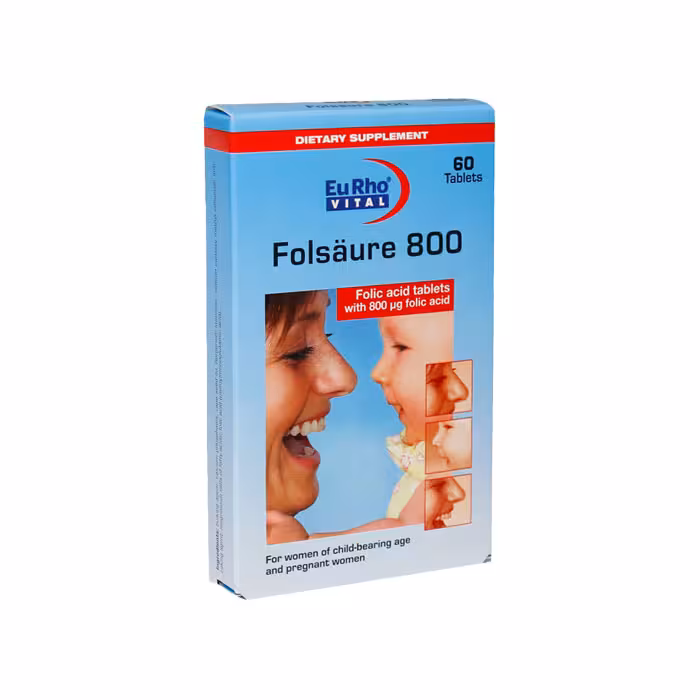 قرص فولیک اسید 800 یوروویتال | 60 عددی