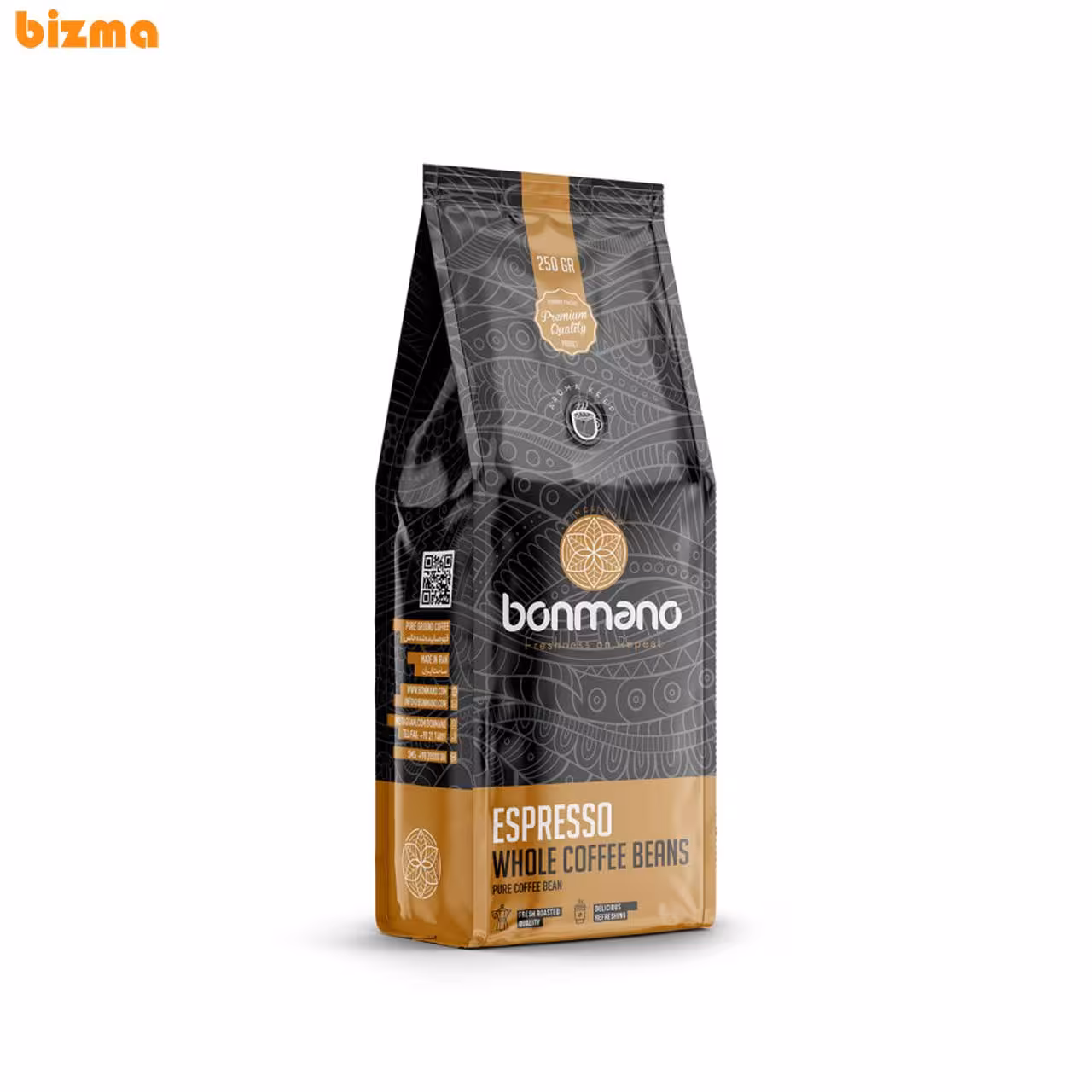 دانه قهوه اسپرسو بن مانو 250 گرم