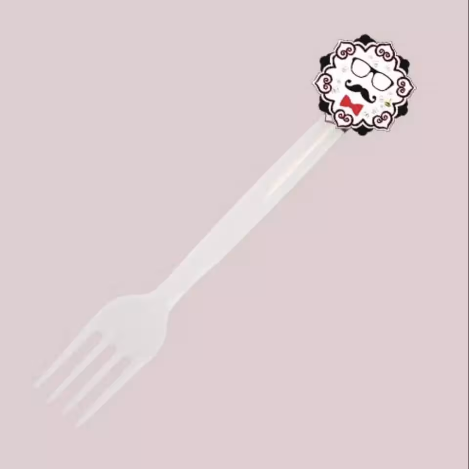 تم تولد چنگال تم سیبیل سفید(پک 10عددی)