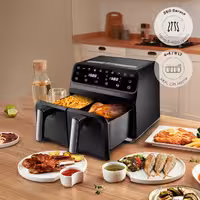 سرخکن بدون روغن دوقلوی 4 4 لیتری Karaca مدل Digital Twin