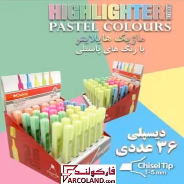 ماژیک هایلایتر کنکو Canco مدل پاستیلی Pastel بسته 36 عددی | علامت گذار