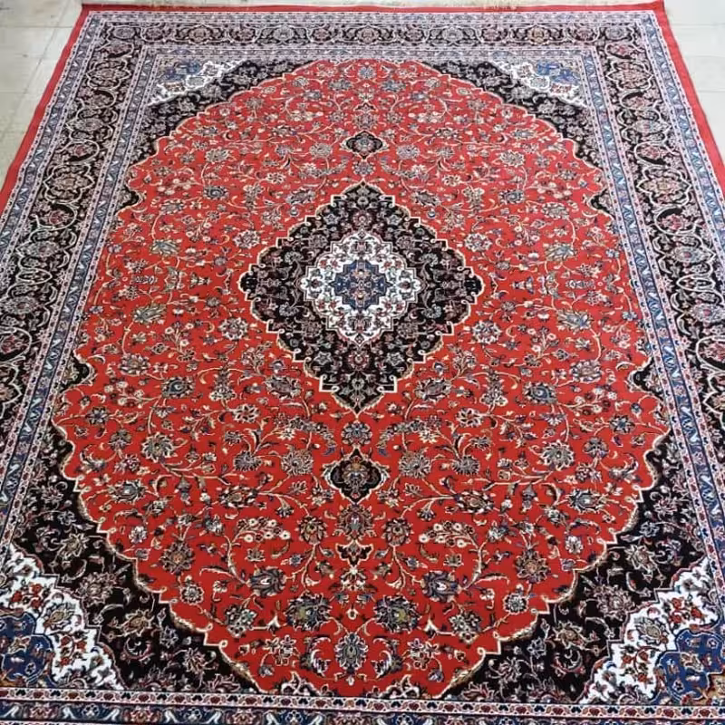 فرش ماشینی 12متری نقشه کاشان لاکی(ارسال رایگان)