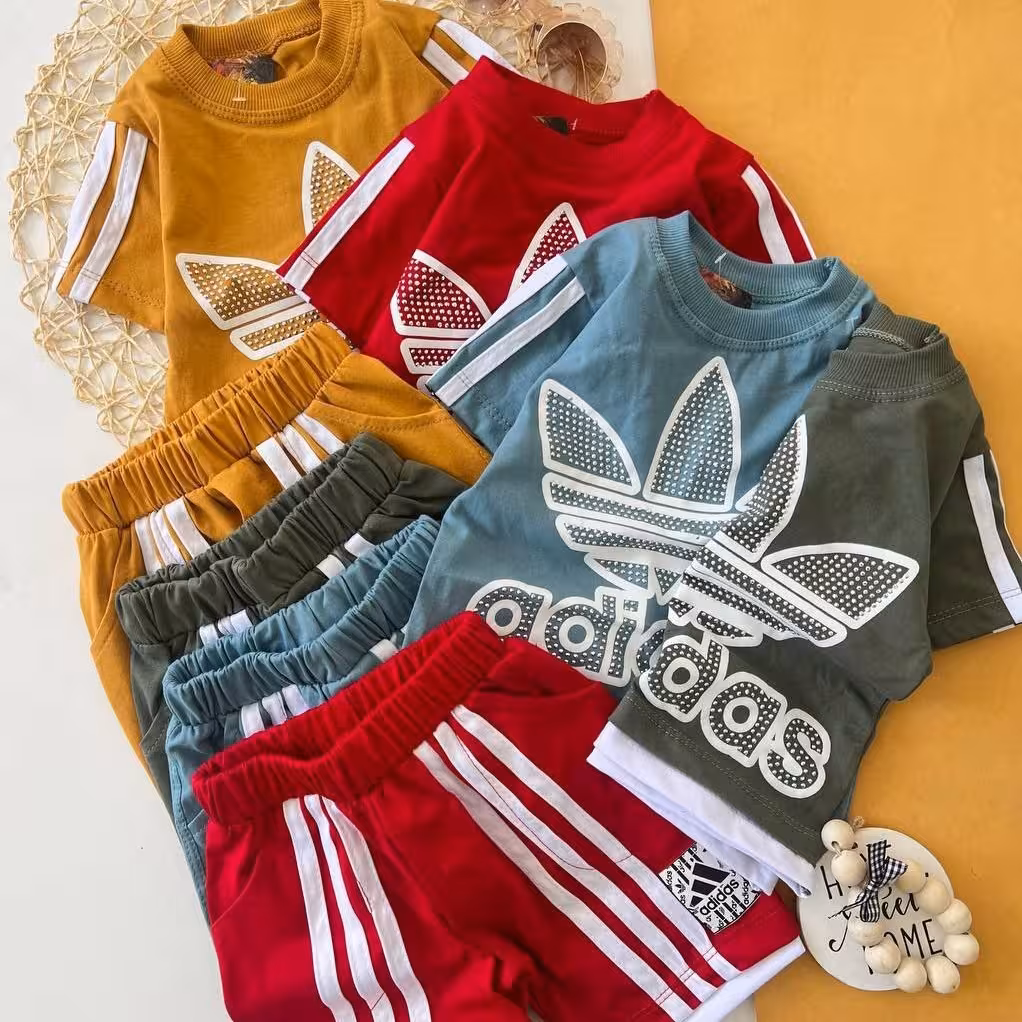 ست تیشرت و شلوارک اسپرت آدیداس سایز 35تا 50مناسب دختر و پسر