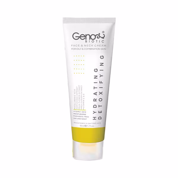 کرم رطوبت رسان و دتوکسیفای کننده صورت و گردن ژنوبایوتیک (مناسب پوست های چرب و مختلط)