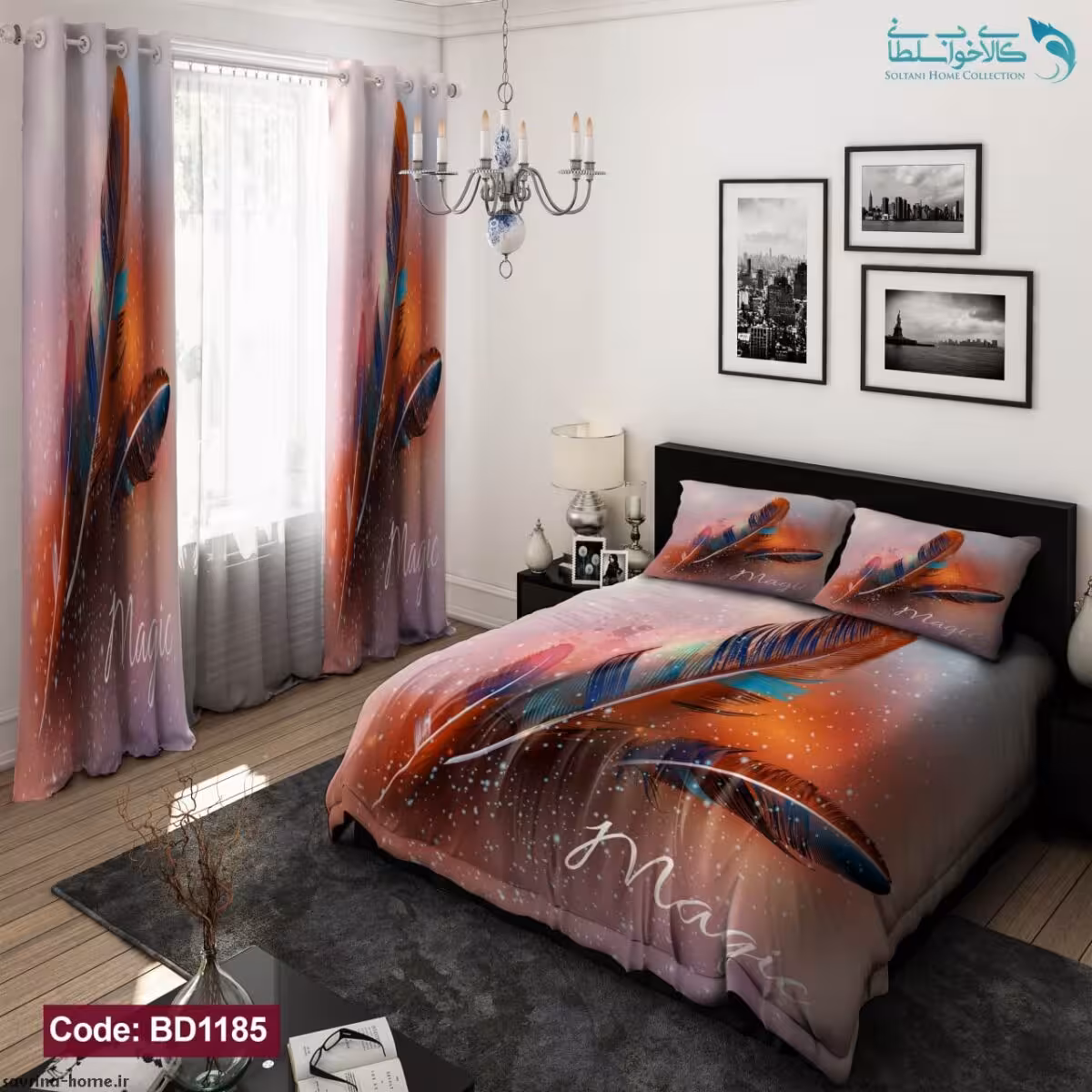 روتختی طرح پر رنگی دونفره کد BD1185