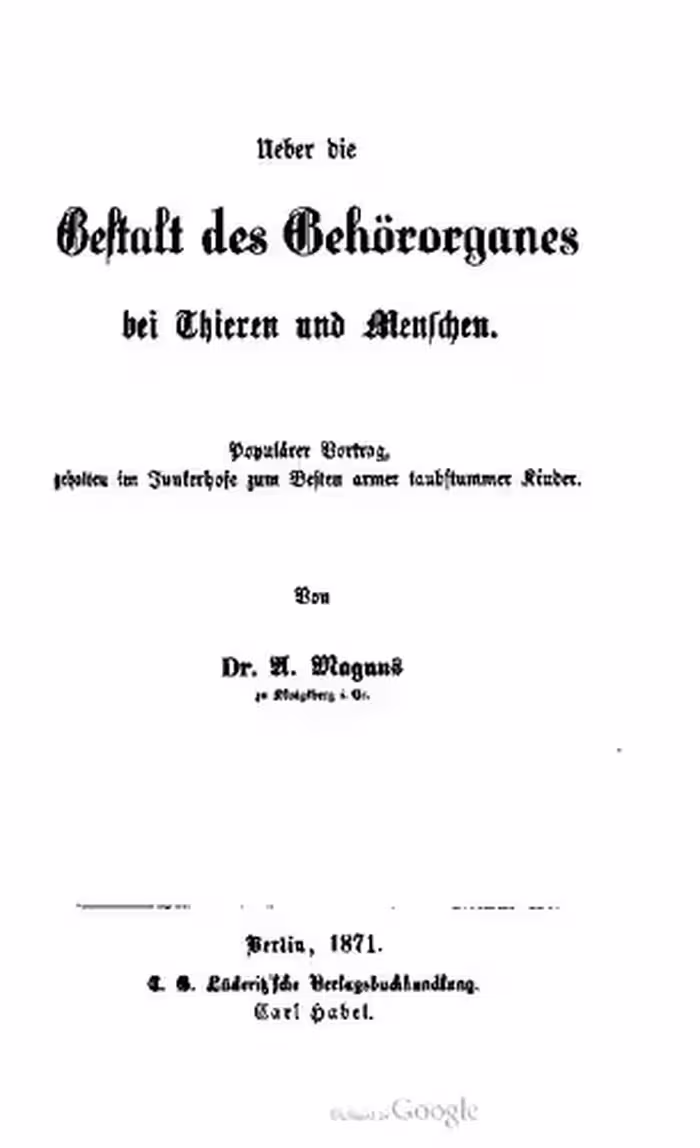 خرید و دانلود نسخه کامل کتاب Ueber die Gestalt des Gehörorganes bei Thieren [Tieren] und Menschen. Populärer Vortrag, gehalten im Junkerhofe zum Besten armer taubstummer Kinder