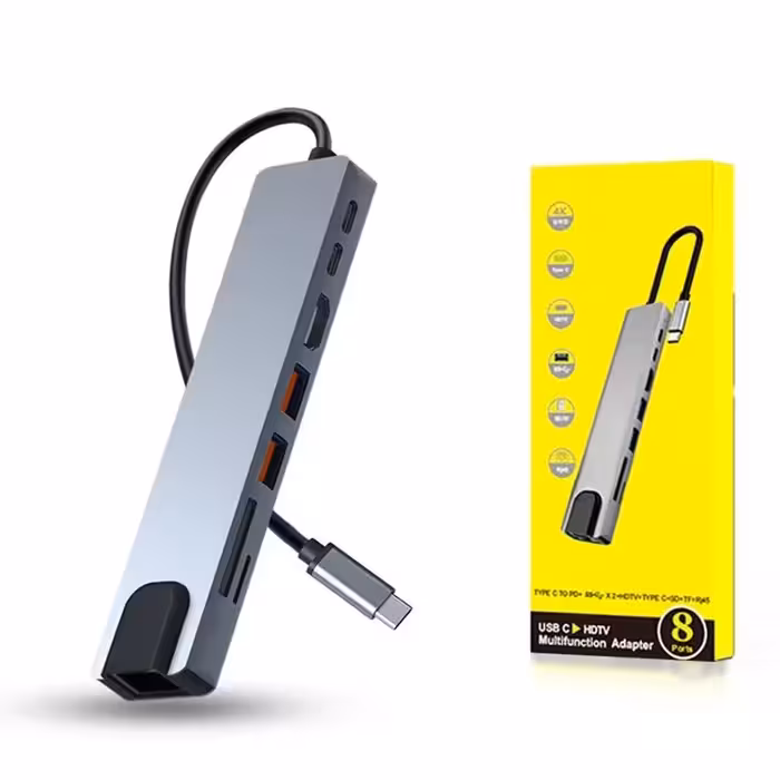 هاب Type-C تایپ سی 8کاره مدل 2017 رویال