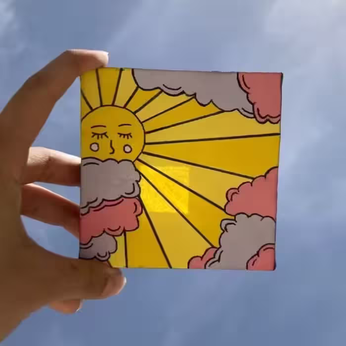 تابلو نقاشی رنگ و  روغن آسمان 