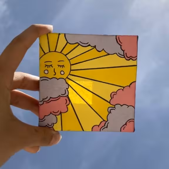 تابلو نقاشی رنگ و  روغن آسمان 
