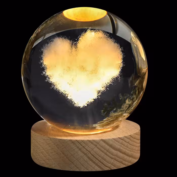 گوی کریستالی مدل قلب ، گوی کریستال ، گوی شیشه ای