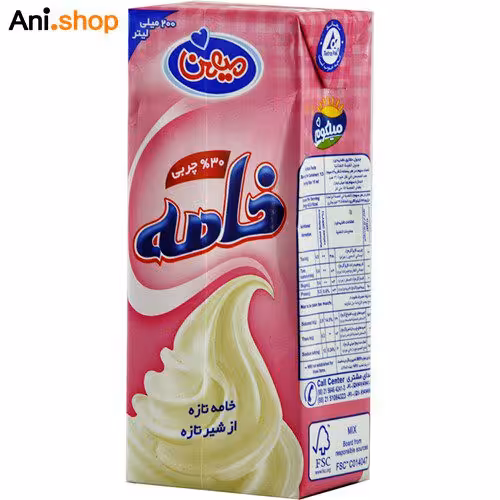 خامه میهن 200میلی لیتری با 30٪ چربی