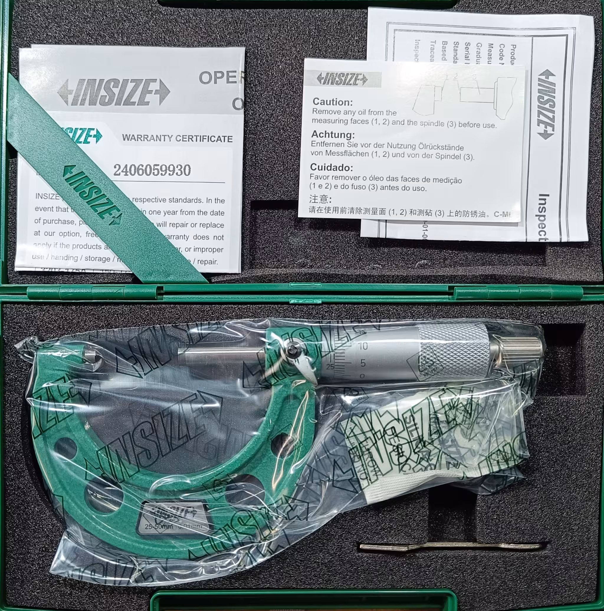 میکرومتر خارج سنج 25-50 میلیمتر اینسایز مدل 3203-50 (اصل)