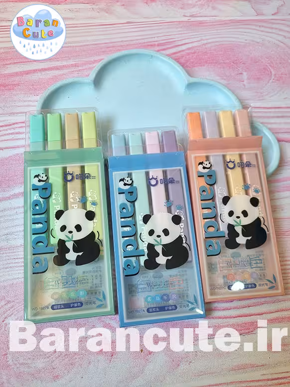 هایلایتر فانتزی پاستیلی 4 رنگ طرح پاندا