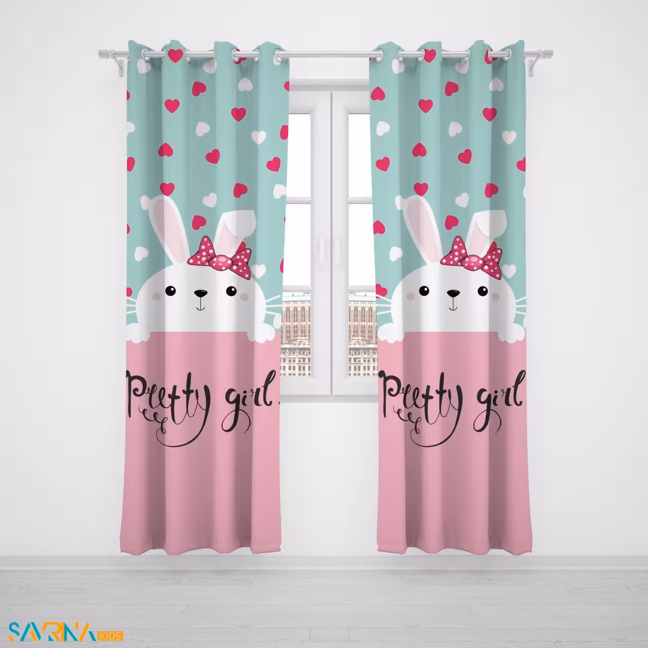 پرده پنلی بچگانه طرح خرگوش کوچولو کد A2762