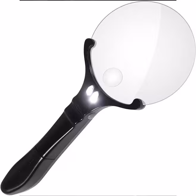 ذره بین دستی با نور (2 LED روشن) – لنز ذره بین 3X 5X برای سالمندان اصلی Securityman