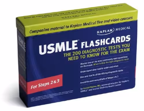 خرید و دانلود نسخه کامل کتاب Kaplan Medical USMLE Diagnostic Test Flashcards: The 200 Diagnostic Test Questions You Need to Know for the Exam for Steps 2 &amp; 3