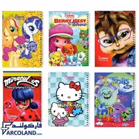 دفتر خط دار سیمی 100 برگ جلد طلقی مدل فانتزی دخترانه و پسرانه بسته 100 عددی | تک فنری مشق | طرح های متنوع