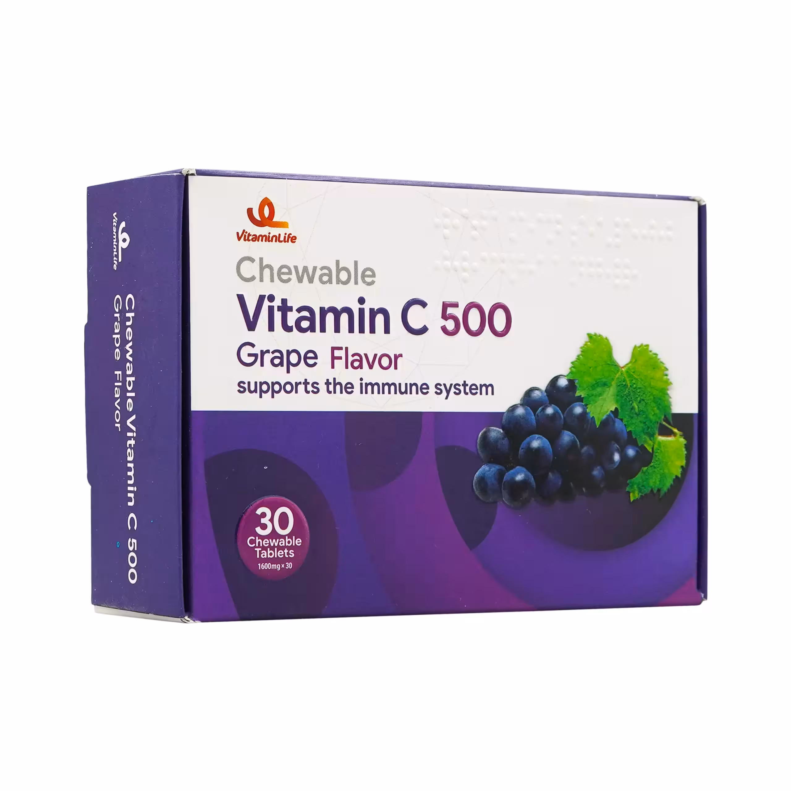 ویتامین سی جویدنی 500 میلی گرمی با طعم نگور سیاه