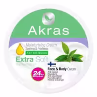 کرم مرطوب کننده آکراس Akras حاوی عصاره برگ چای حجم 200 میل