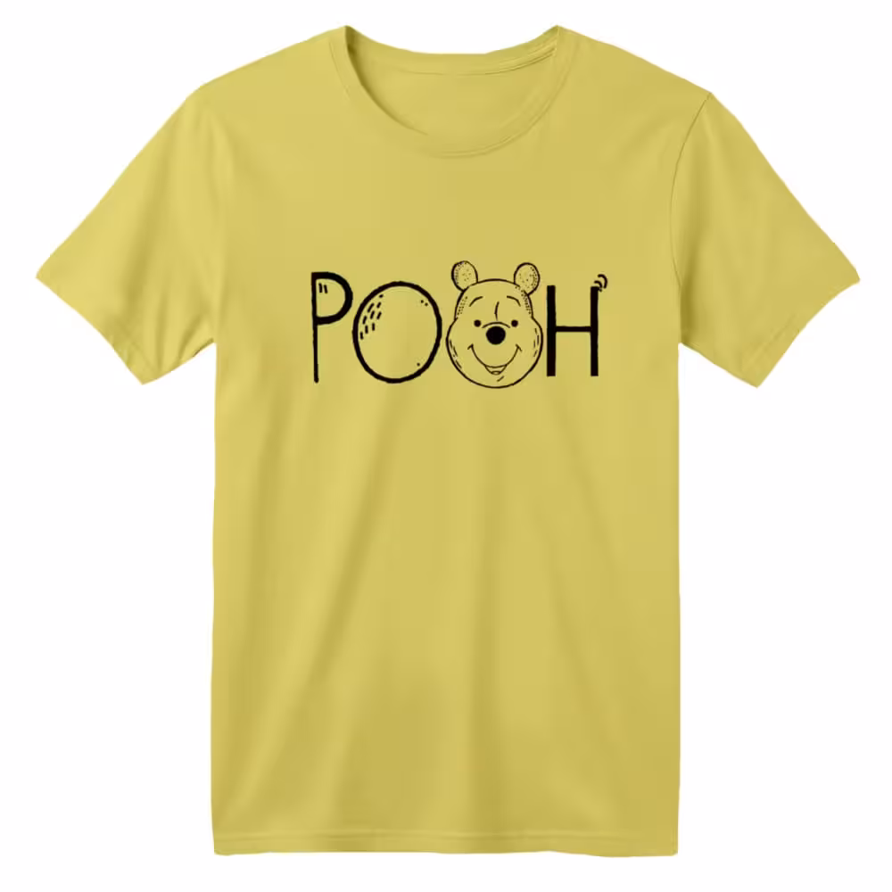 تی شرت آستین کوتاه بچگانه مدل پو کد 1 رنگ زرد لیمویی