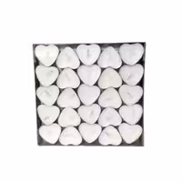 شمع وارمر قلبی سفید بسته 50 عددی