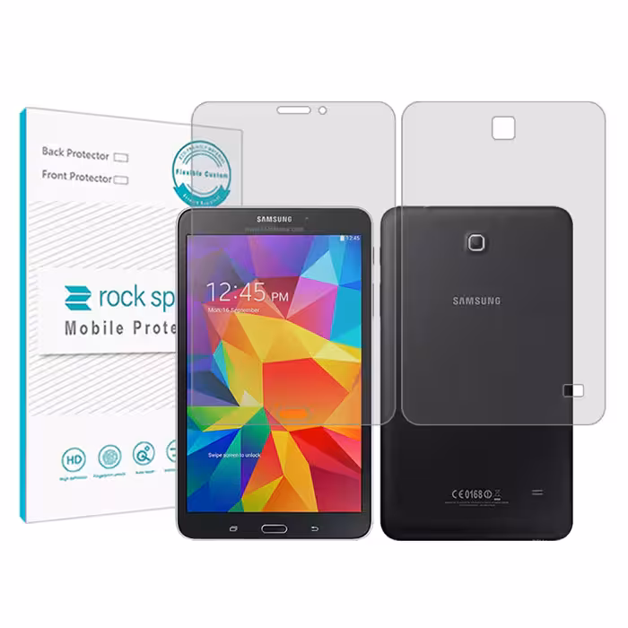 محافظ صفحه نمایش شفاف راک اسپیس مدل Hygel مناسب برای تبلت سامسونگ Galaxy Tab 4 8.0 3G به همراه محافظ پشت تبلت