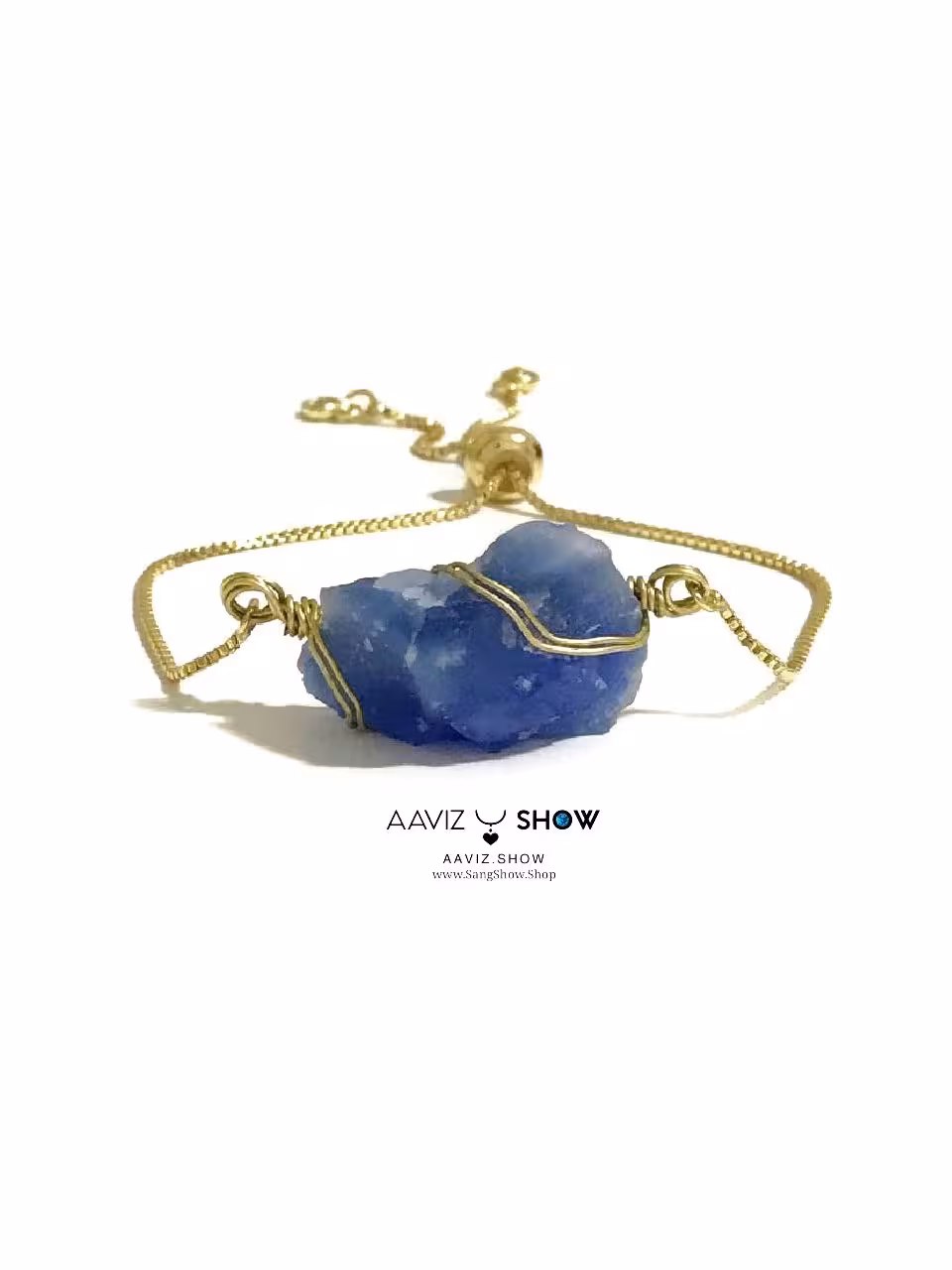 دستبند کوارتز آبی blue quartz استثنایی و راف نمونه انحصاری و ویژه D048