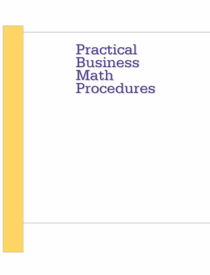 خرید و دانلود نسخه کامل کتاب Practical business math procedures