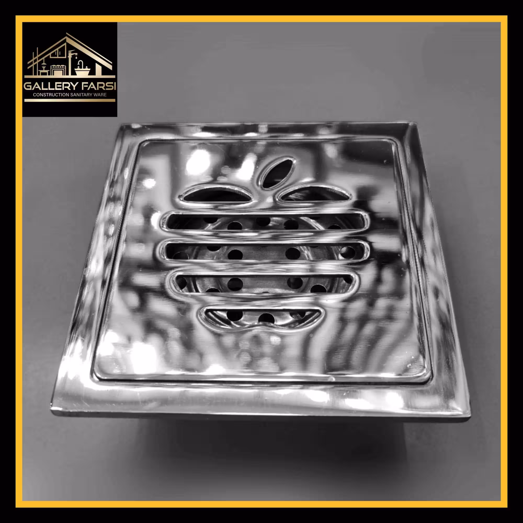 کف شور استیل سایز10*10 رنگ کروم براق