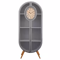 ویترین و کتابخانه چوبی مدل LO-HGDC-82-GR