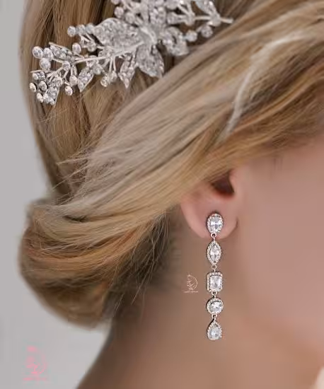 💎گوشواره جواهري مجلسی بلند