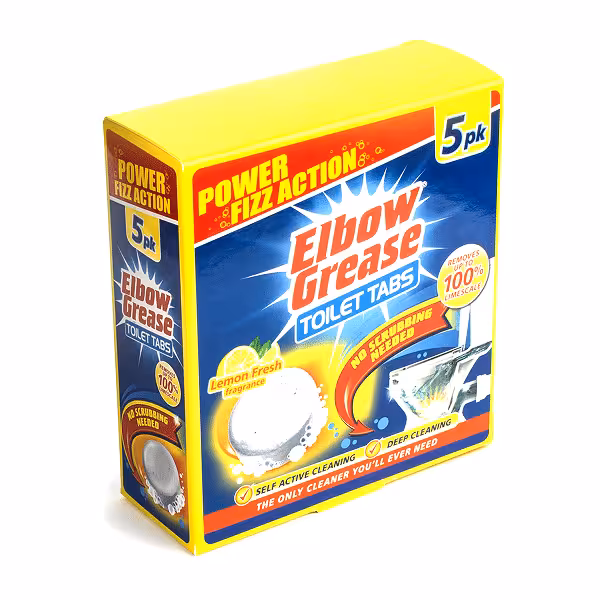 قرص جوشان پاک کننده توالت فرنگی البو گریس Elbow Grease رایحه توت لیمو بسته 5 عددی