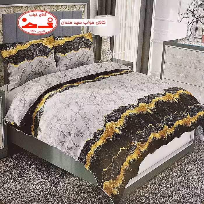 لحاف یک نفره و روبالشی مرمر