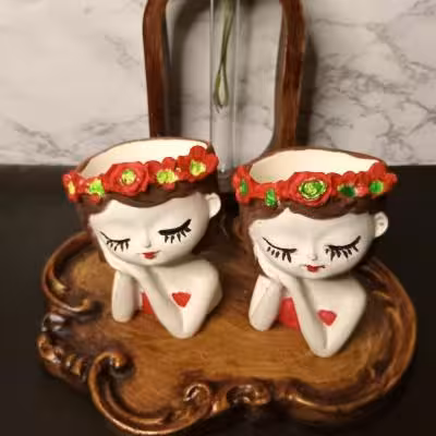 مجسمه دختر سنگی ارتفاع 8 سانت