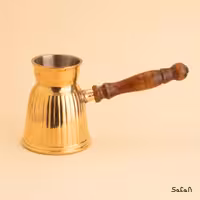 قهوه جوش برنجی طلایی بدون در مدل لاین سایز 3