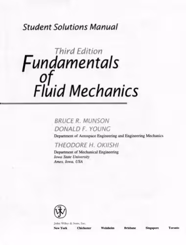 خرید و دانلود نسخه کامل کتاب Fundamentals of Fluid Mechanics, Student Solutions Manual
