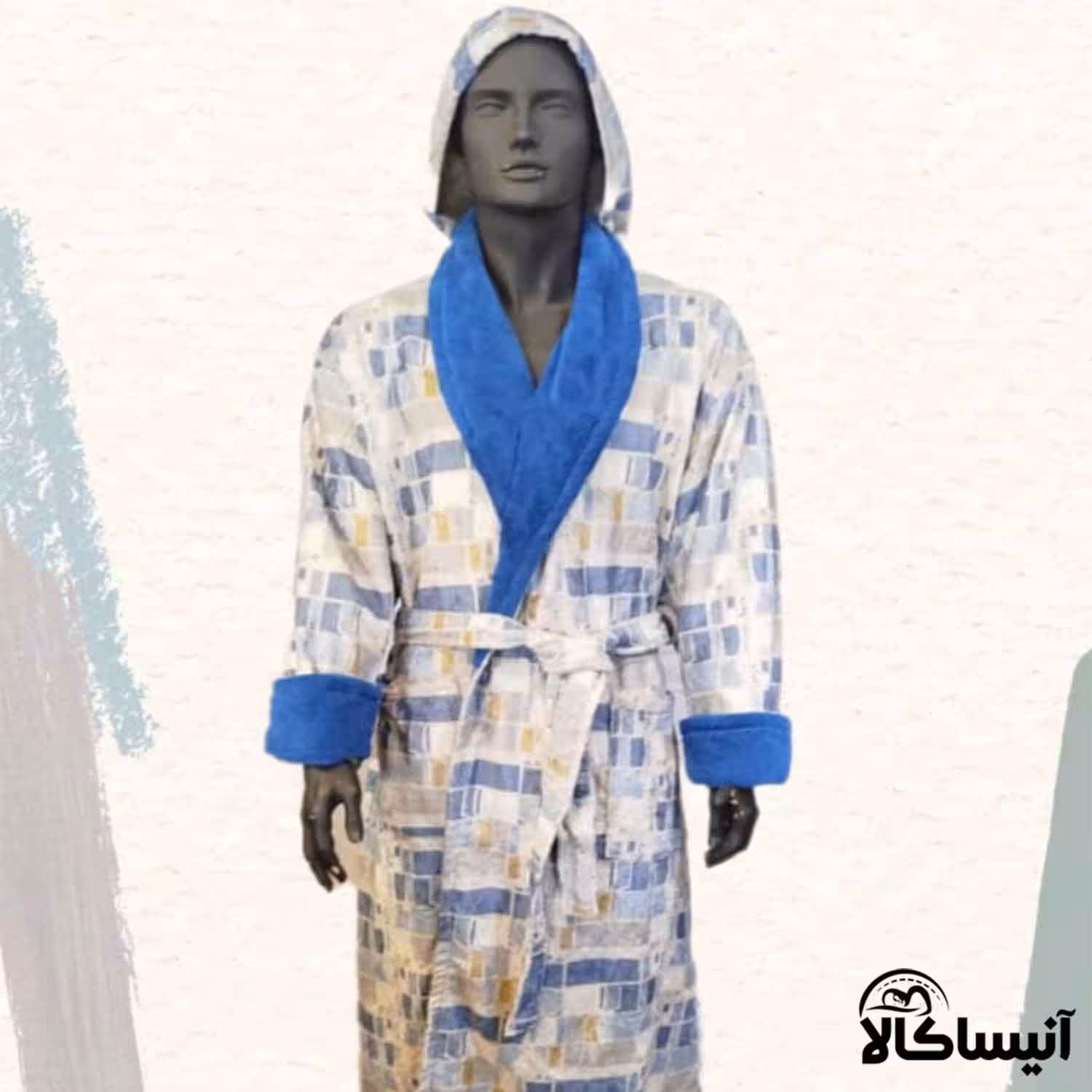 حوله پالتویی برق لامع مدل چاپی 135