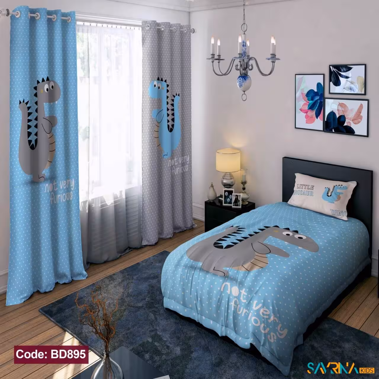 ست اتاق خواب پسرانه طرح دایناسور کد BD895