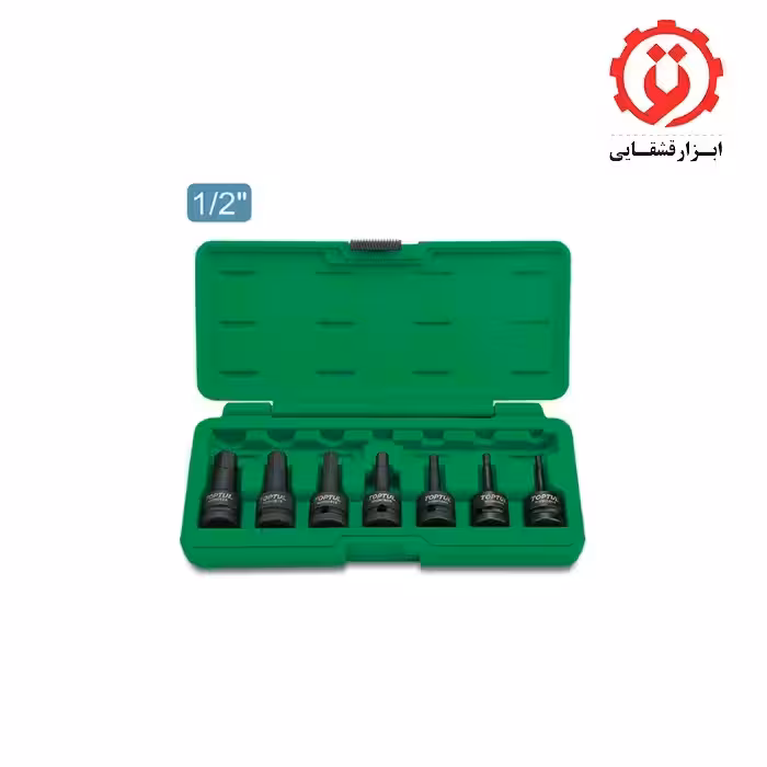 جعبه بکس 7 پارچه آلنی فشار قوی 1/2 اینچ تاپ تول مدل GDAI0702