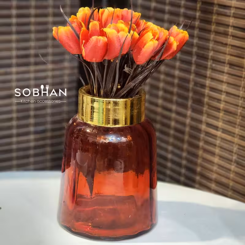 گلدان نیلوفر متوسط طوق دار