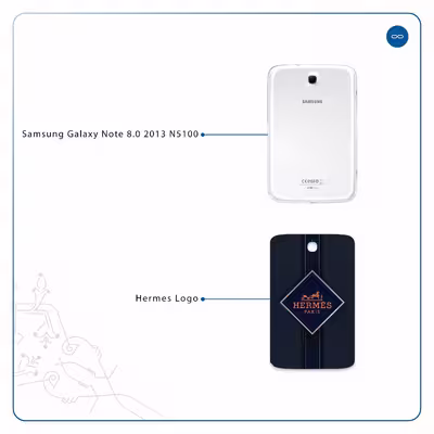 برچسب پوششی ماهوت مدل Hermes-Logo مناسب برای تبلت سامسونگ Galaxy Note 8.0 2013 N5100