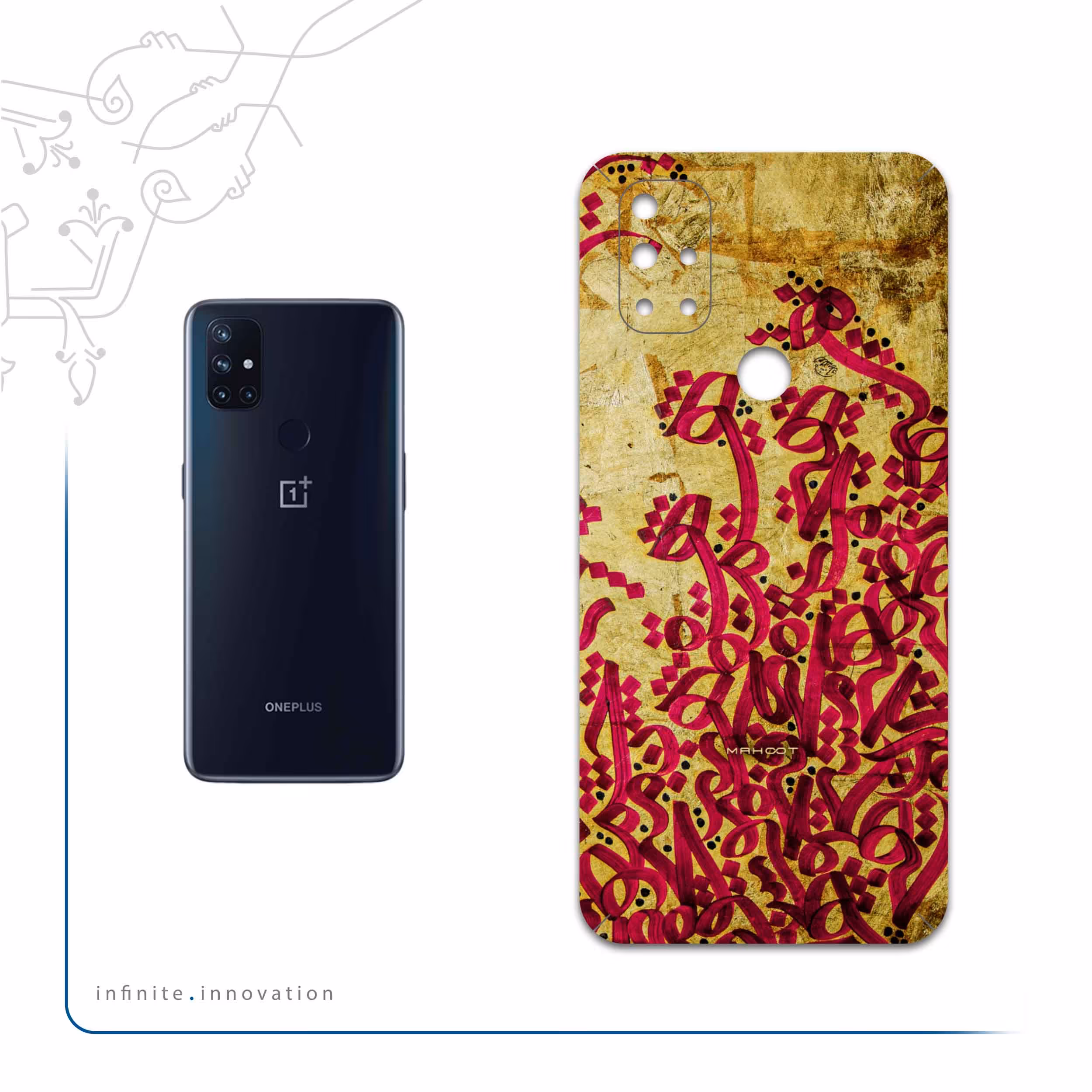 برچسب پوششی ماهوت مدل Nastaliq-5 مناسب برای گوشی موبایل وان پلاس Nord N10 5G