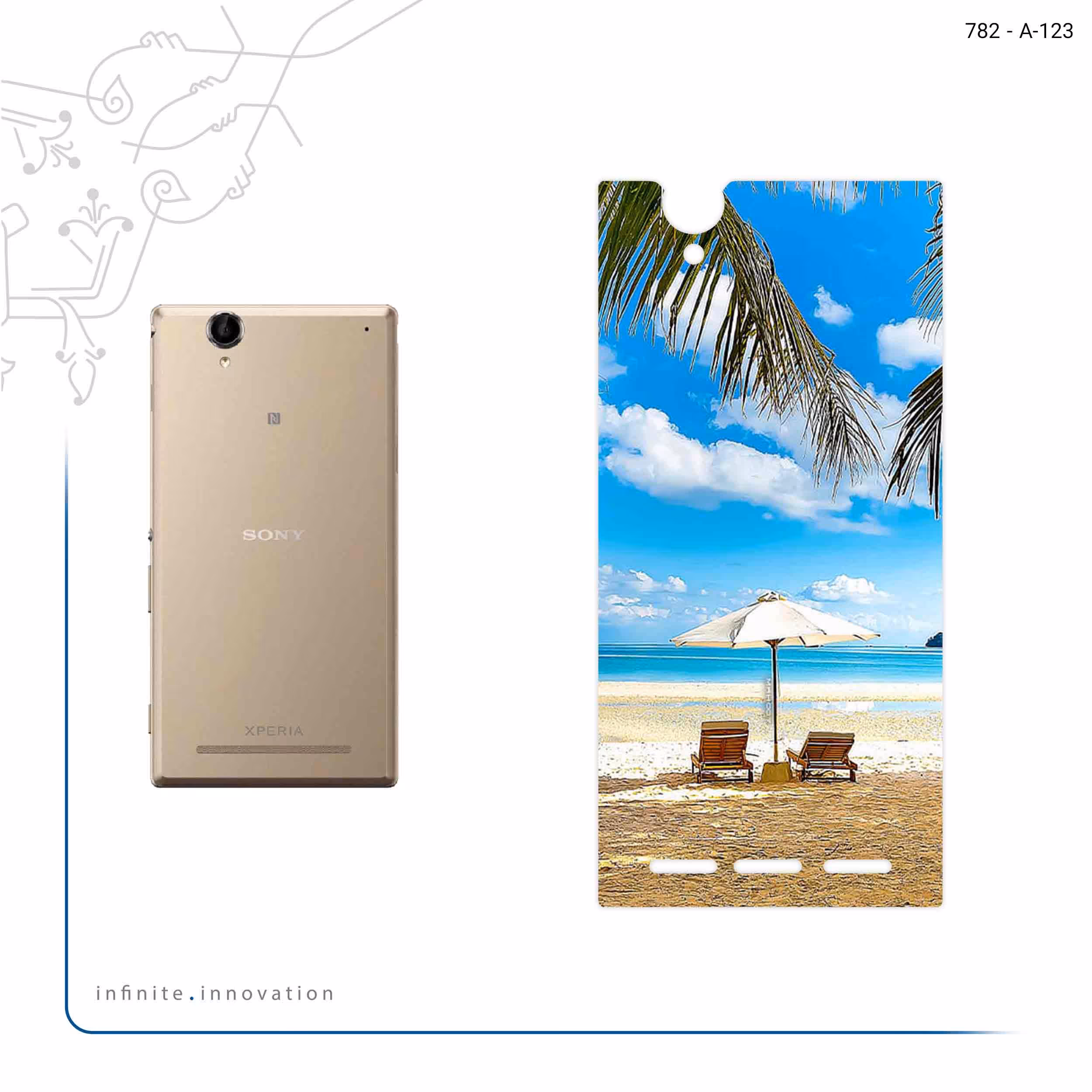 برچسب پوششی ماهوت مدل Beach مناسب برای گوشی موبایل سونی Xperia T2 Ultra