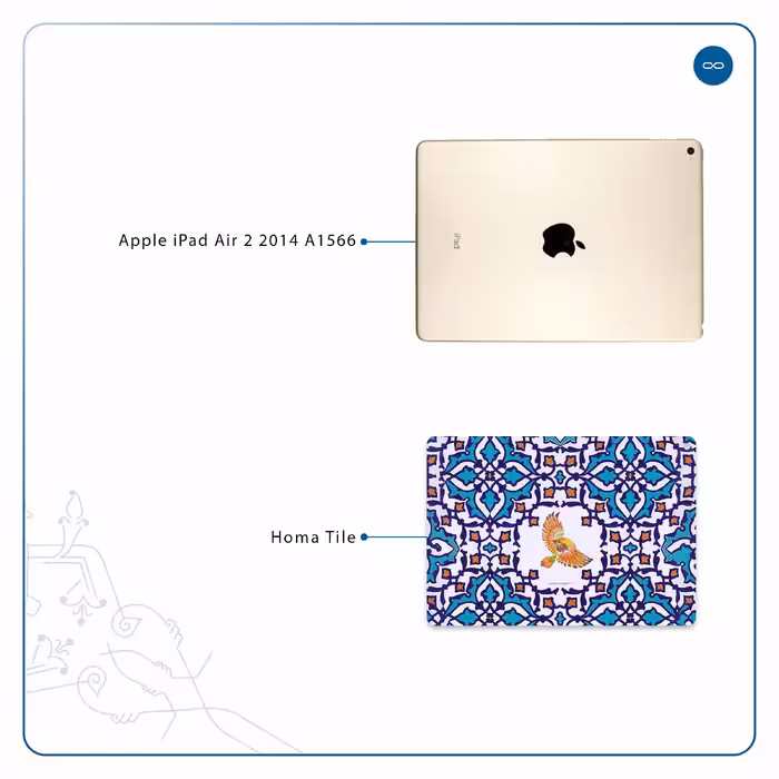 برچسب پوششی ماهوت مدل Homa Tile مناسب برای تبلت اپل iPad Air 2 2014 A1566